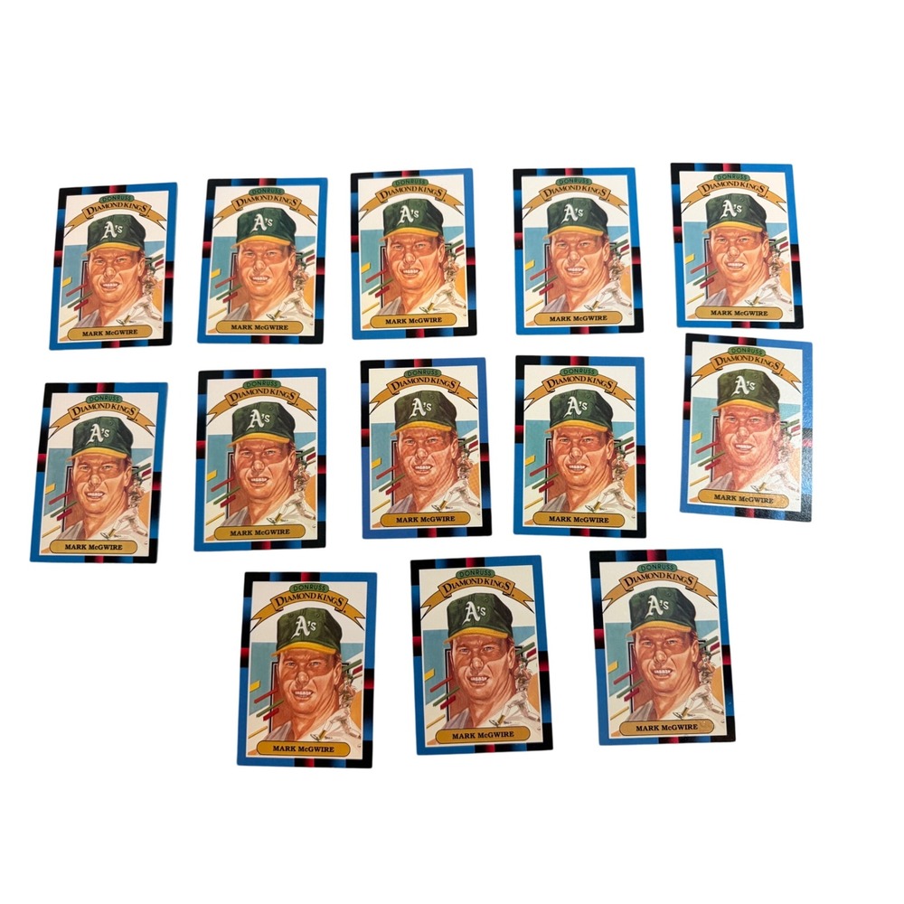 Mark McGwire 1988 Donruss #1 Diamond Kings Baseball Card Lot of 13 A's Raw